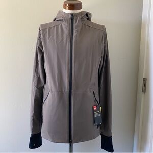 Under Armour men’s gray brown water resistant zip up hoodie, size S